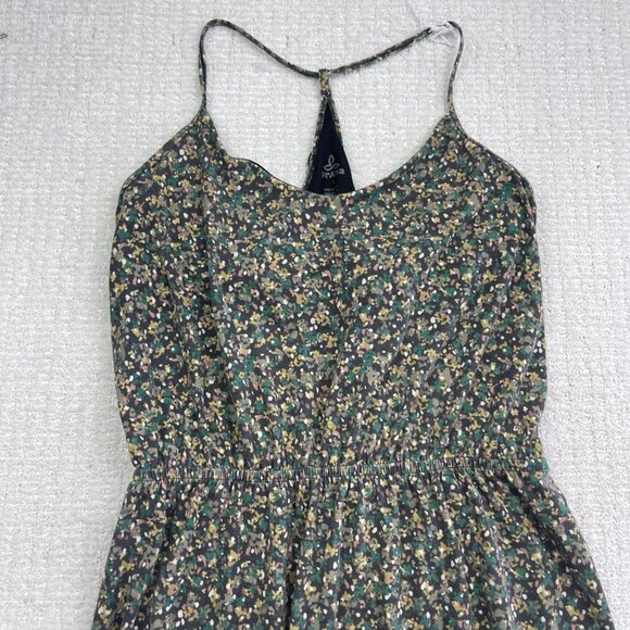 PrAna Dress Women L Green Floral AOP Outdoor Active Nature Built In Shelf Bra - Picture 2 of 13